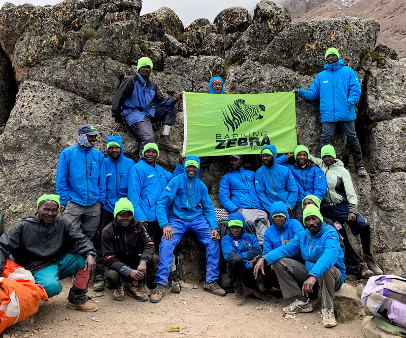 Barking Zebra crew at Lava Tower while climbing Kilimanjaro
