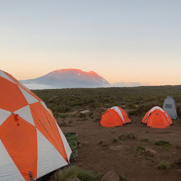 Shira One camp on the Lemosho route on Mount Kilimanjaro