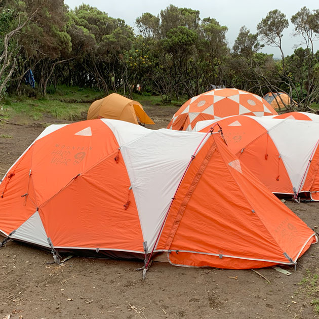 Mweka camp along the Machame route on Mount Kilimanjaro