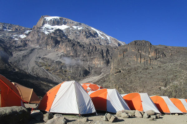 Expedition tents at Barranco camp Mount Kilimanjaro